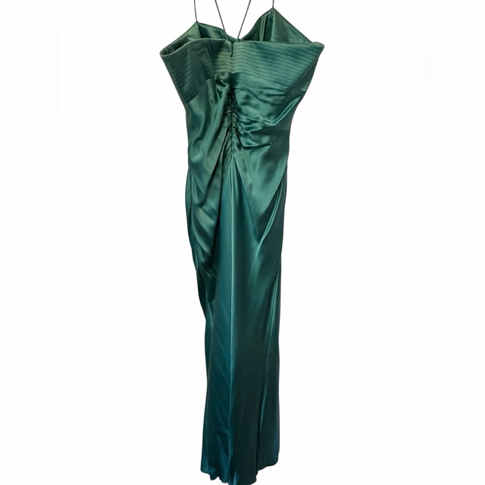Sunny Choi - Chic Emerald Green Silk Slip Dress - Wedding - Size 14 - Picture 3 of 4